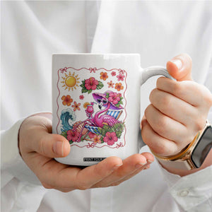 Funny Flamingo Tropical Floral Summer Vacation Graphic Coffee Mug TS12 Print Your Wear