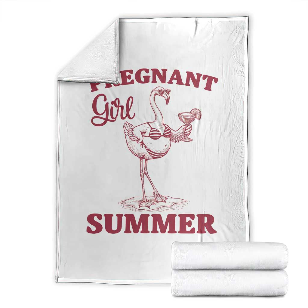 Flamingo Pregnancy Announcement Throw Blanket Summer Beach Mom To Be Gift TS12 White Print Your Wear