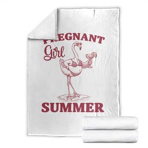 Flamingo Pregnancy Announcement Throw Blanket Summer Beach Mom To Be Gift TS12 White Print Your Wear