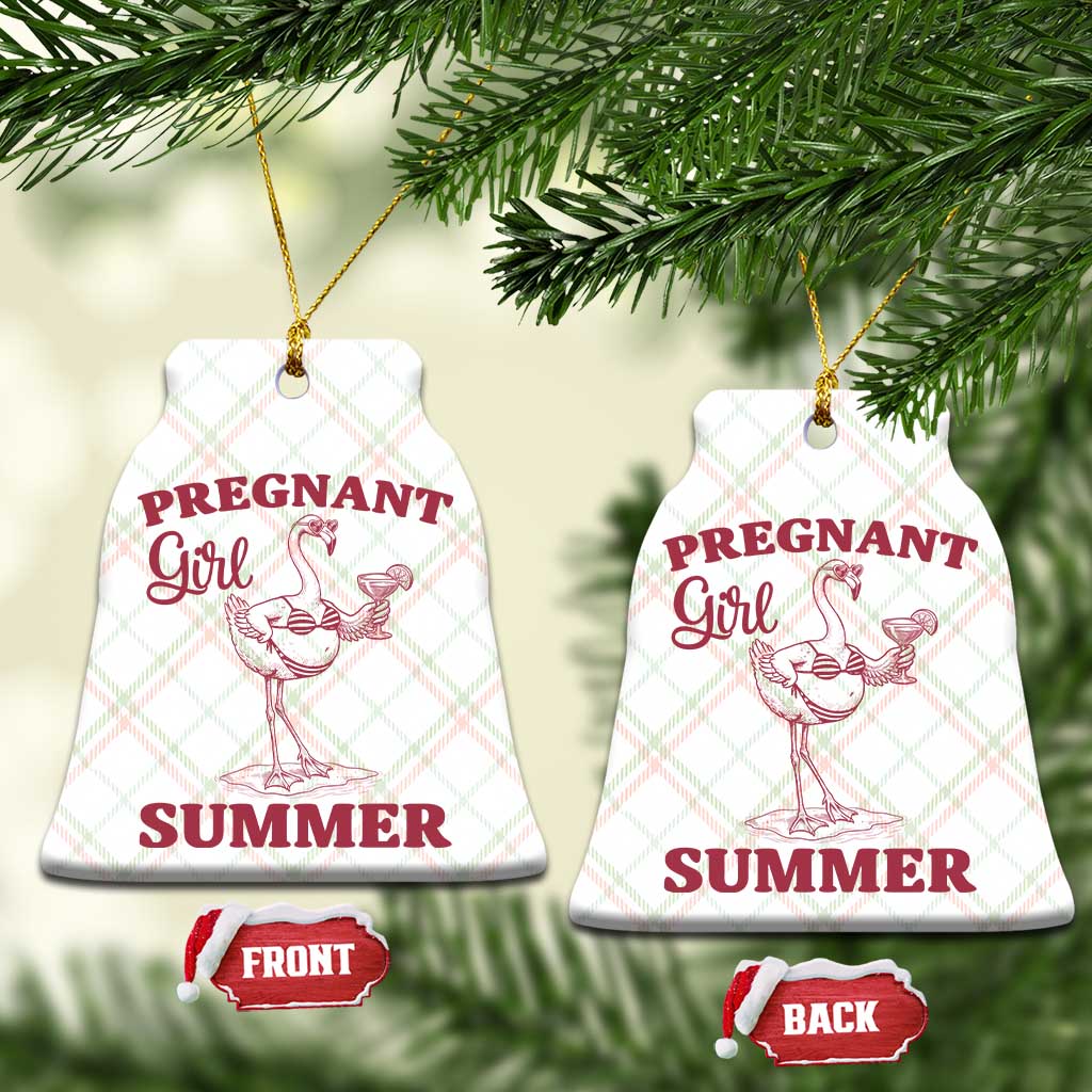 Flamingo Pregnancy Announcement Ceramic Ornament Summer Beach Mom To Be Gift TS12 Print Your Wear