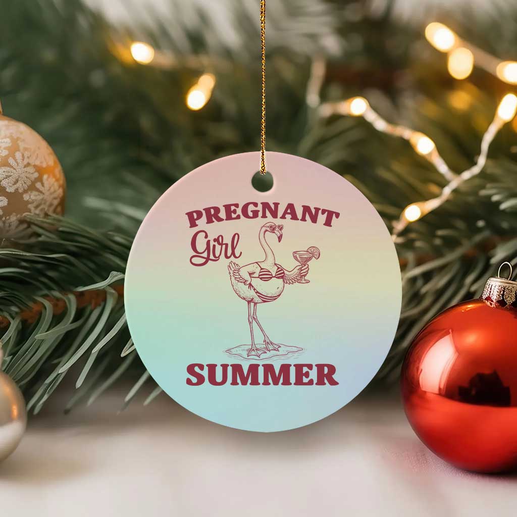 Flamingo Pregnancy Announcement Ceramic Ornament Summer Beach Mom To Be Gift TS12 1pc Pastel Print Your Wear