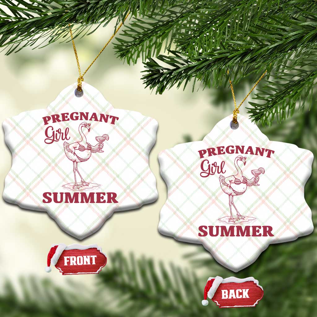 Flamingo Pregnancy Announcement Ceramic Ornament Summer Beach Mom To Be Gift TS12 Print Your Wear
