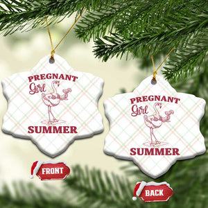 Flamingo Pregnancy Announcement Ceramic Ornament Summer Beach Mom To Be Gift TS12 Print Your Wear
