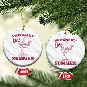 Flamingo Pregnancy Announcement Ceramic Ornament Summer Beach Mom To Be Gift TS12 1pc White Marble Print Your Wear