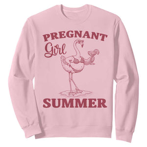 Flamingo Pregnancy Announcement Sweatshirt Summer Beach Mom To Be Gift TS12 Light Pink Print Your Wear