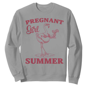 Flamingo Pregnancy Announcement Sweatshirt Summer Beach Mom To Be Gift TS12 Sport Gray Print Your Wear