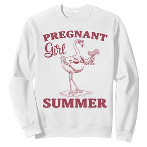 Flamingo Pregnancy Announcement Sweatshirt Summer Beach Mom To Be Gift TS12 White Print Your Wear