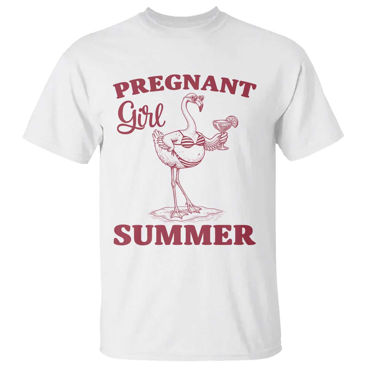 Flamingo Pregnancy Announcement T Shirt Summer Beach Mom To Be Gift TS12 White Print Your Wear