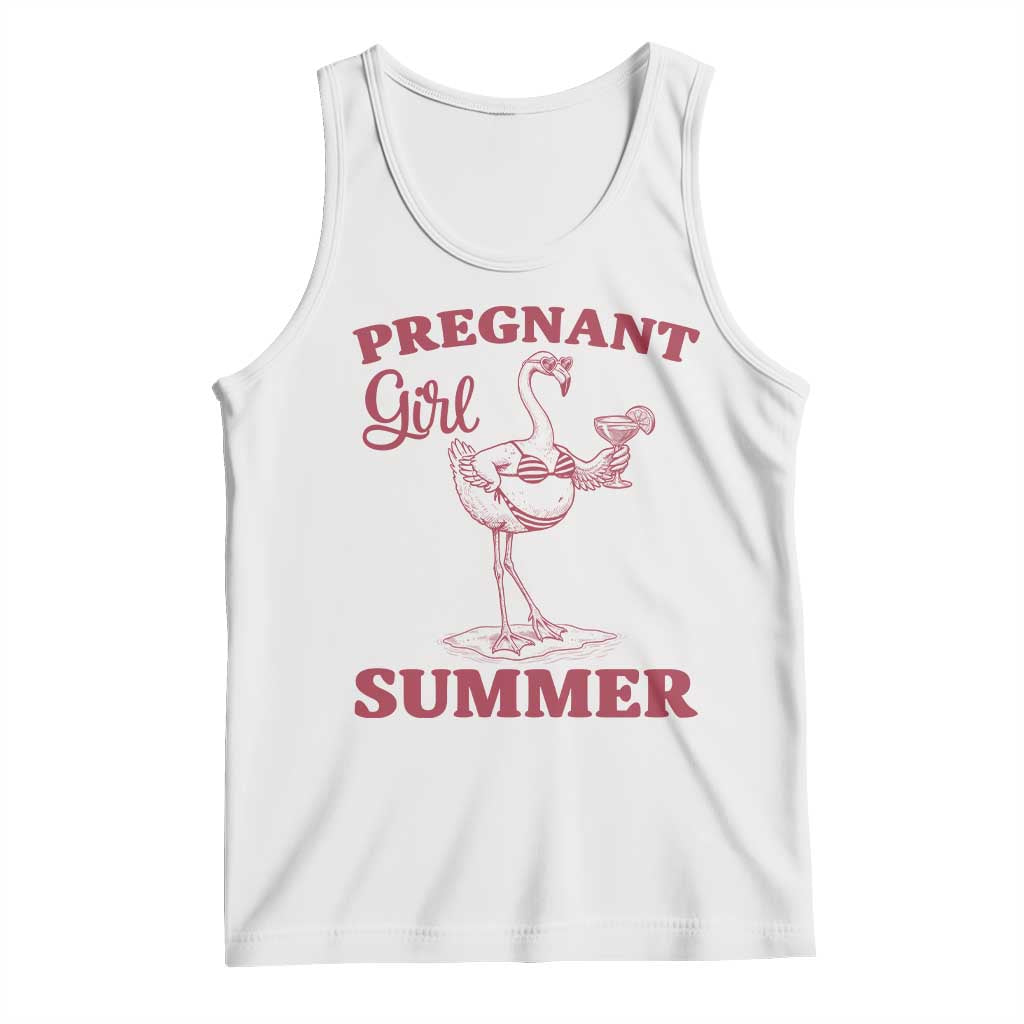 Flamingo Pregnancy Announcement Tank Top Summer Beach Mom To Be Gift TS12 White Print Your Wear