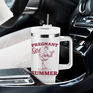 Flamingo Pregnancy Announcement Tumbler With Handle Summer Beach Mom To Be Gift TS12 Print Your Wear