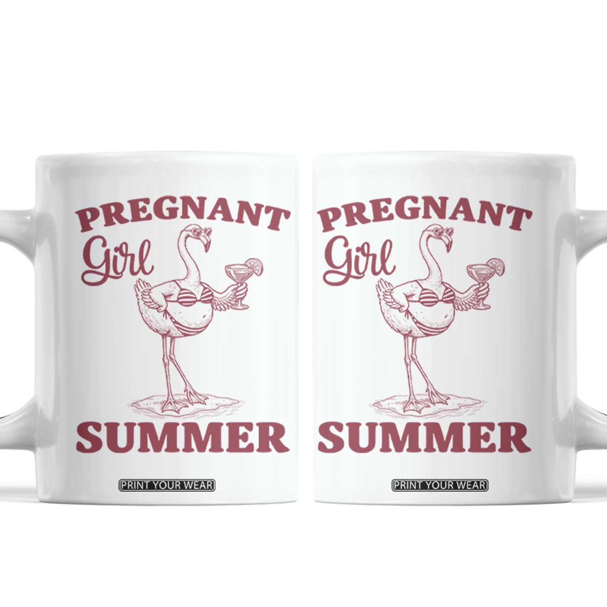 Flamingo Pregnancy Announcement Coffee Mug Summer Beach Mom To Be Gift TS12 White Print Your Wear