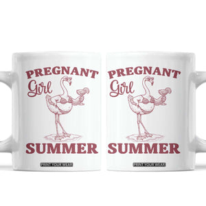 Flamingo Pregnancy Announcement Coffee Mug Summer Beach Mom To Be Gift TS12 White Print Your Wear