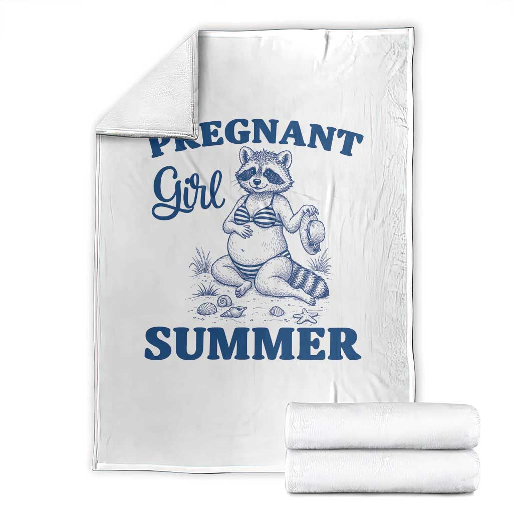 Raccoon Pregnancy Announcement Throw Blanket Summer Beach Mom To Be Gift TS12 White Print Your Wear