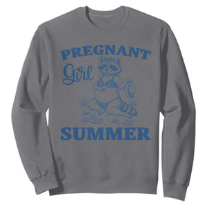 Raccoon Pregnancy Announcement Sweatshirt Summer Beach Mom To Be Gift TS12 Charcoal Print Your Wear
