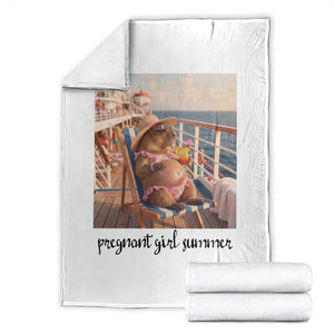 Summer Capybara Pregnancy Throw Blanket Baby Announcement Gift TS12 White Print Your Wear