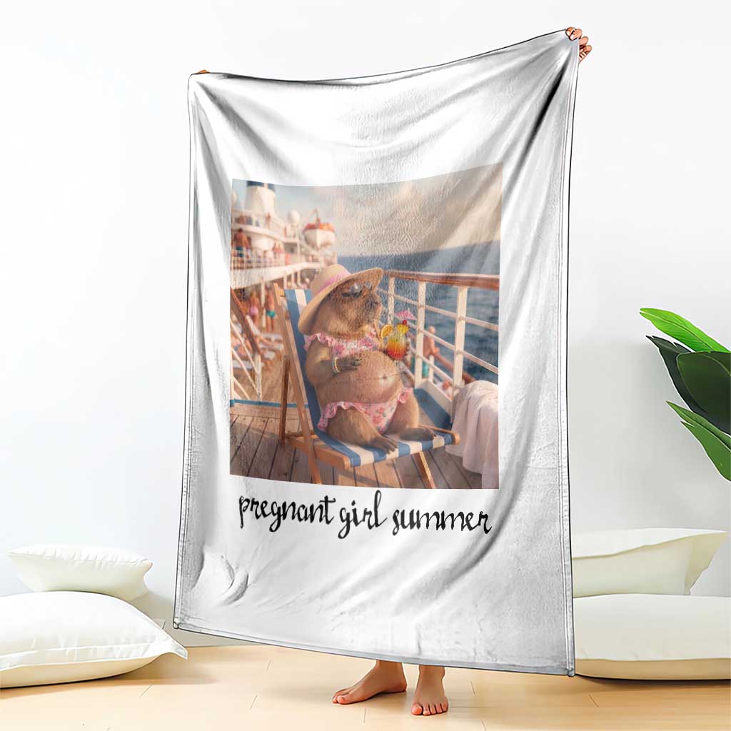 Summer Capybara Pregnancy Throw Blanket Baby Announcement Gift TS12 Print Your Wear