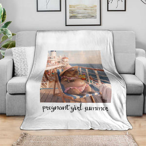 Summer Capybara Pregnancy Throw Blanket Baby Announcement Gift TS12 Print Your Wear