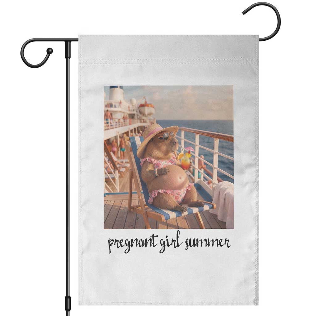 Summer Capybara Pregnancy Garden Flag Baby Announcement Gift TS12 White Print Your Wear