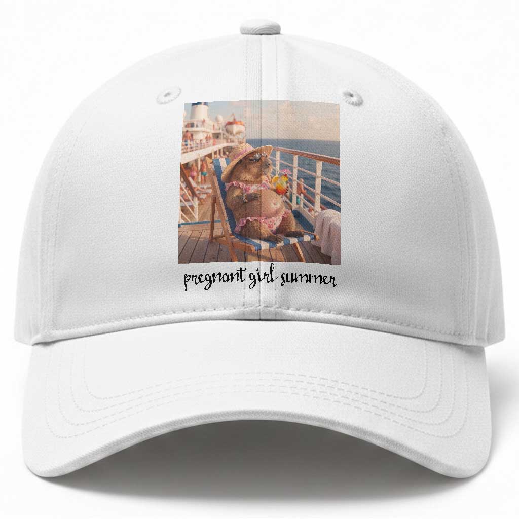 Summer Capybara Pregnancy Baseball Cap Baby Announcement Gift TS12 Print Your Wear