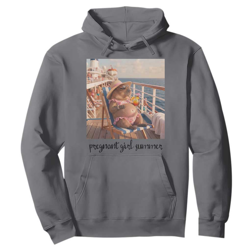 Summer Capybara Pregnancy Hoodie Baby Announcement Gift TS12 Charcoal Print Your Wear