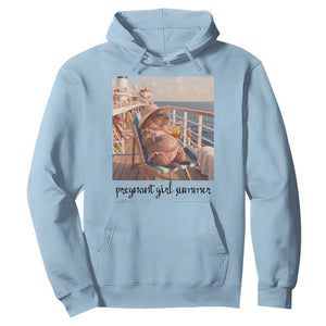 Summer Capybara Pregnancy Hoodie Baby Announcement Gift TS12 Light Blue Print Your Wear