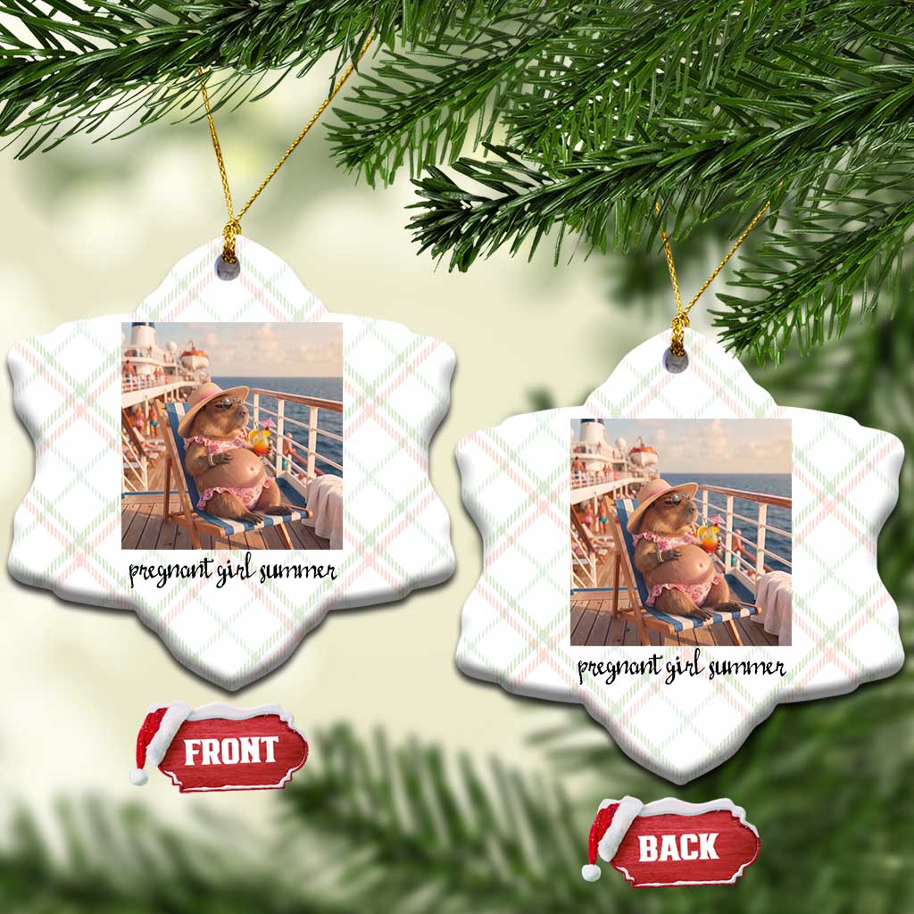 Summer Capybara Pregnancy Ceramic Ornament Baby Announcement Gift TS12 Print Your Wear