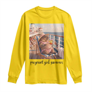 Summer Capybara Pregnancy Long Sleeve Shirt Baby Announcement Gift TS12 Daisy Print Your Wear
