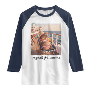 Summer Capybara Pregnancy Raglan Shirt Baby Announcement Gift TS12 White Navy Print Your Wear