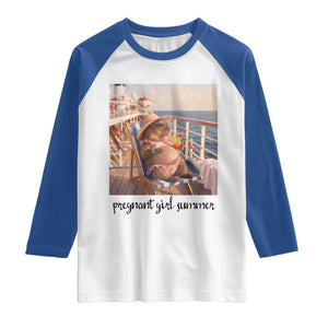 Summer Capybara Pregnancy Raglan Shirt Baby Announcement Gift TS12 White Royal Print Your Wear