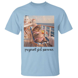 Summer Capybara Pregnancy T Shirt Baby Announcement Gift TS12 Light Blue Print Your Wear