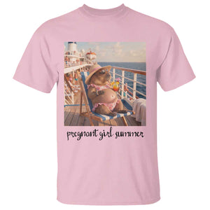 Summer Capybara Pregnancy T Shirt Baby Announcement Gift TS12 Light Pink Print Your Wear