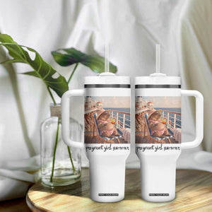 Summer Capybara Pregnancy Tumbler With Handle Baby Announcement Gift TS12 Print Your Wear