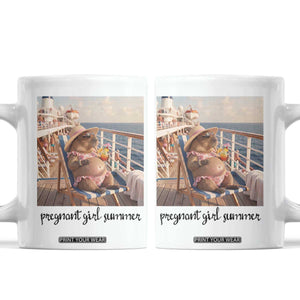 Summer Capybara Pregnancy Coffee Mug Baby Announcement Gift TS12 White Print Your Wear