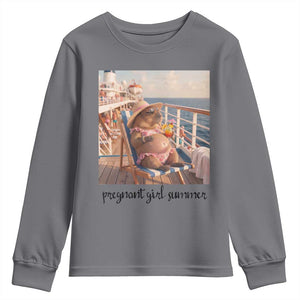 Summer Capybara Pregnancy Youth Sweatshirt Baby Announcement Gift TS12 Charcoal Print Your Wear