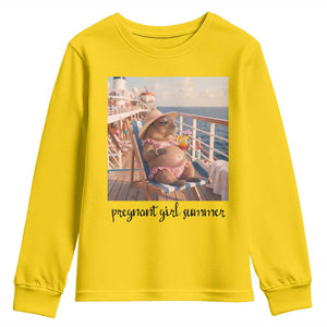 Summer Capybara Pregnancy Youth Sweatshirt Baby Announcement Gift TS12 Daisy Print Your Wear