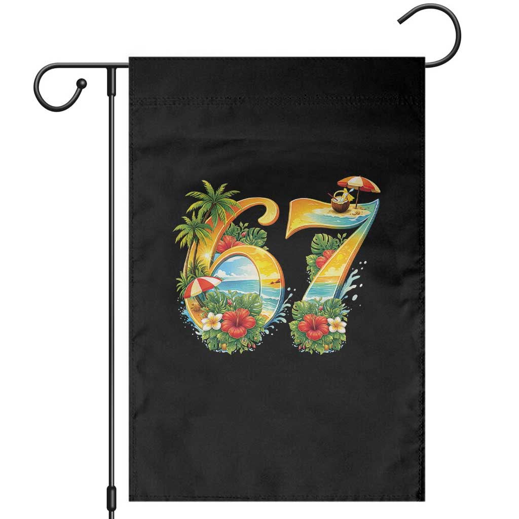 Hawaii Six Seven Garden Flag Tropical Hibiscus Vacation Graphic TS12 Black Print Your Wear