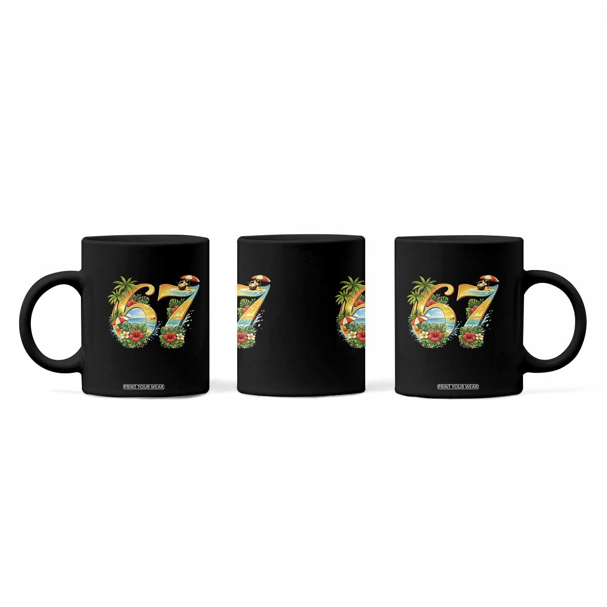 Hawaii Six Seven Coffee Mug Tropical Hibiscus Vacation Graphic TS12 Print Your Wear