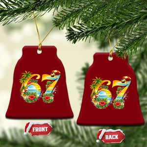 Hawaii Six Seven Ceramic Ornament Tropical Hibiscus Vacation Graphic TS12 Print Your Wear
