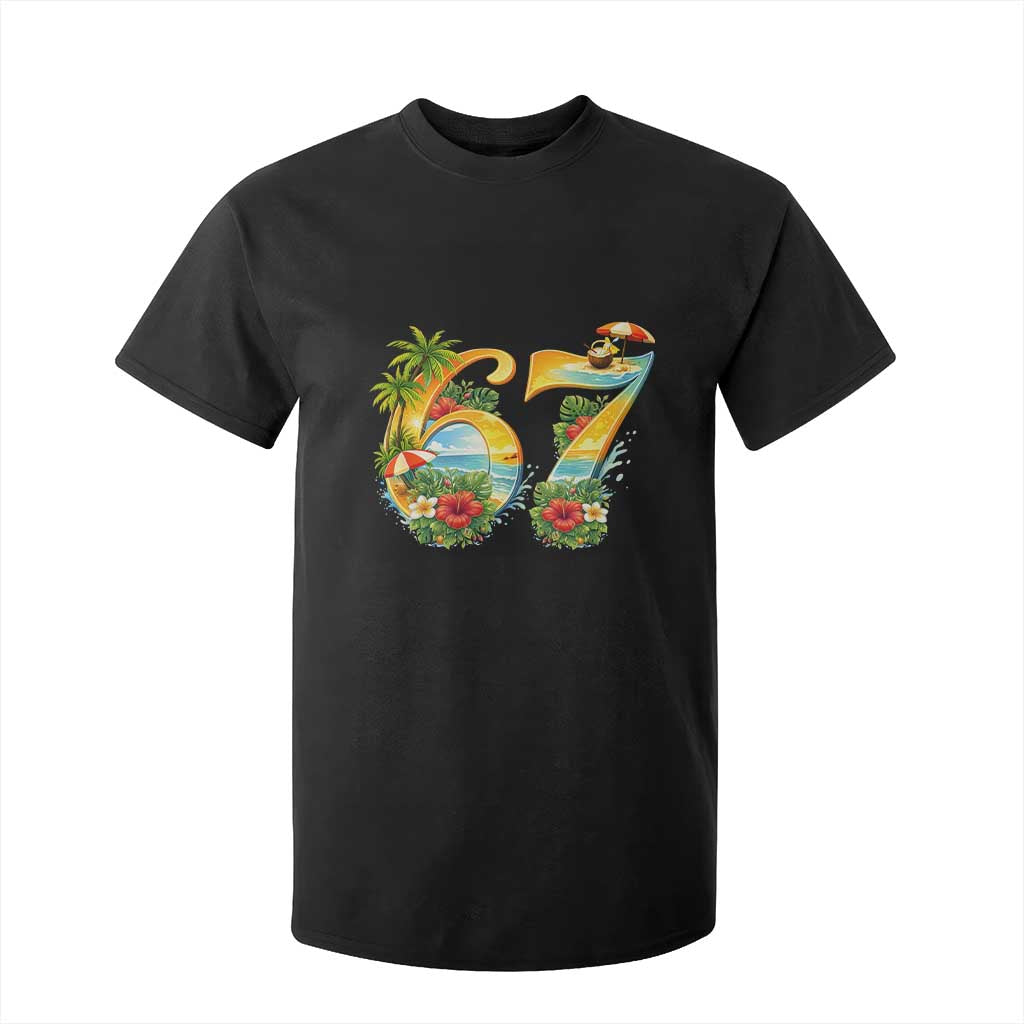 Hawaii Six Seven T Shirt For Kid Tropical Hibiscus Vacation Graphic TS12 Black Print Your Wear