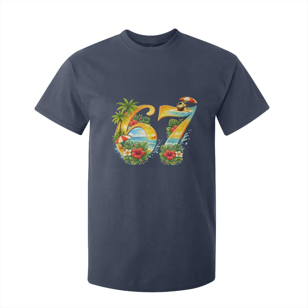 Hawaii Six Seven T Shirt For Kid Tropical Hibiscus Vacation Graphic TS12 Navy Print Your Wear