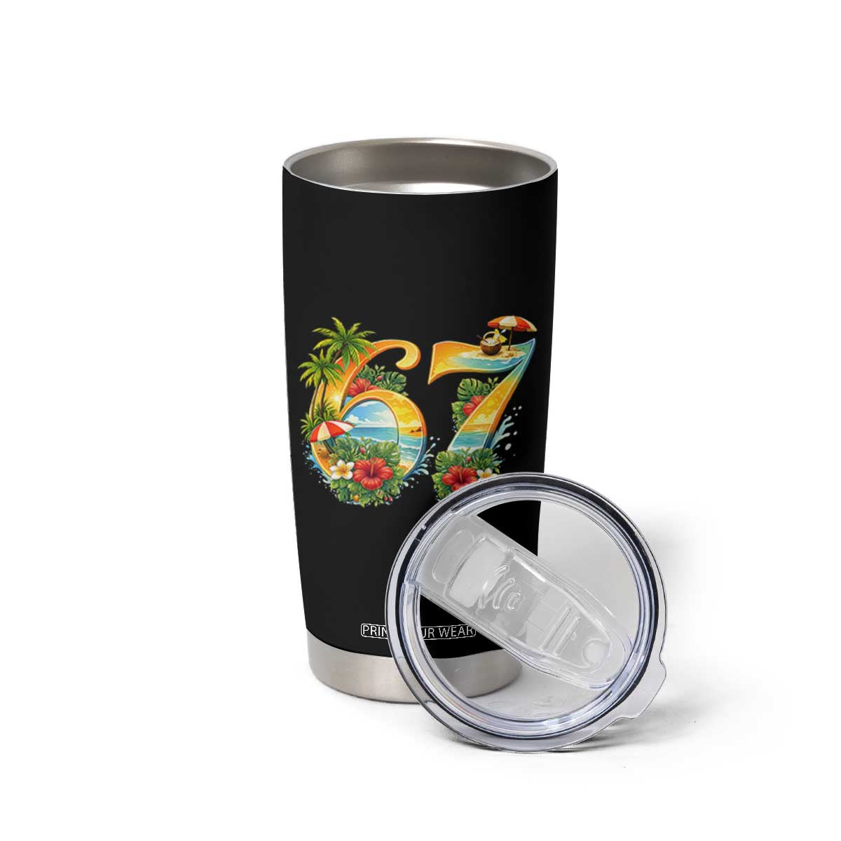 Hawaii Six Seven Tumbler Cup Tropical Hibiscus Vacation Graphic TS12 Print Your Wear