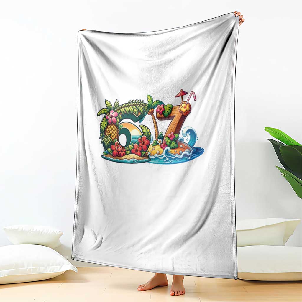 Tropical Beach Six Seven Throw Blanket Summer Island Vacation Graphic TS12 Print Your Wear