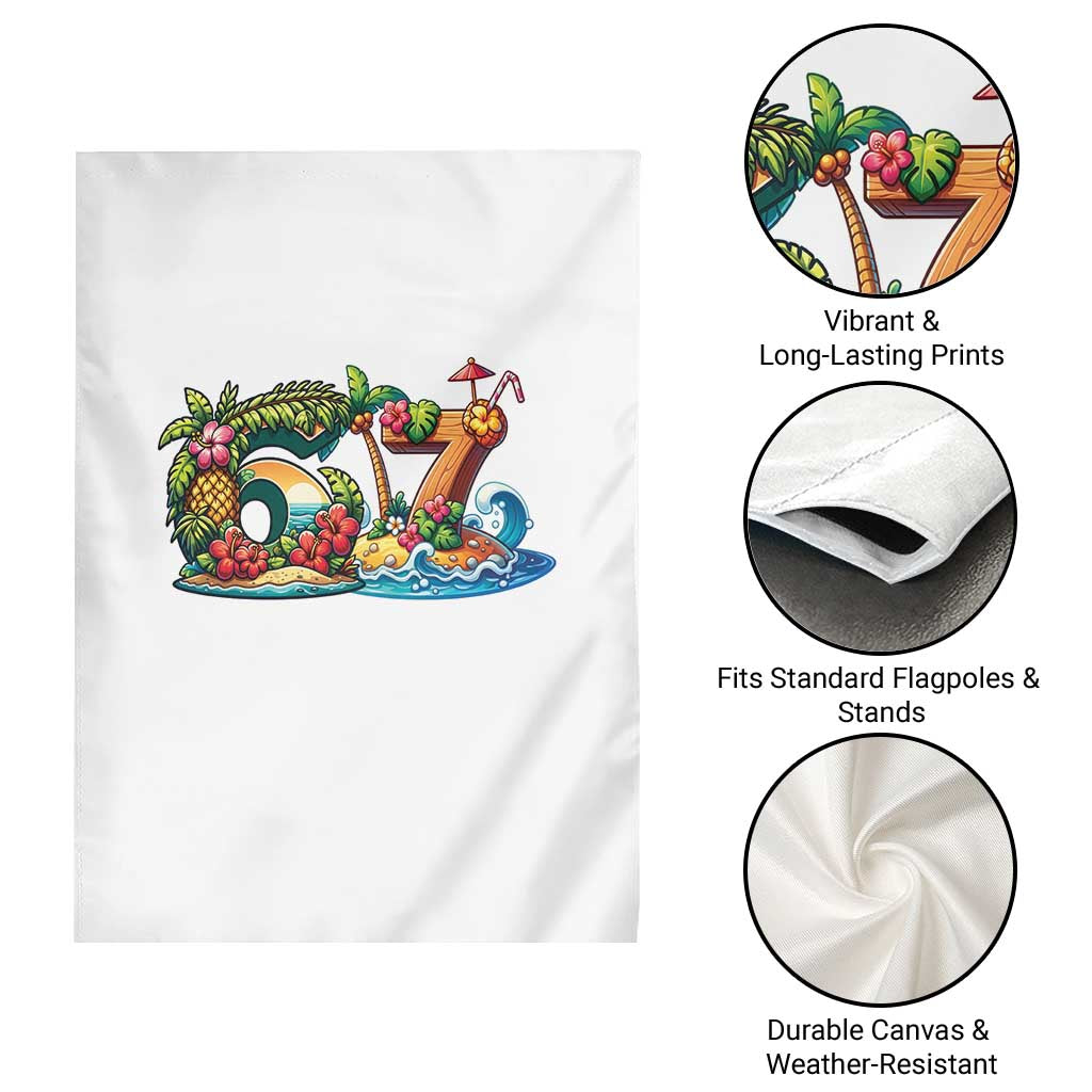 Tropical Beach Six Seven Garden Flag Summer Island Vacation Graphic TS12 Print Your Wear