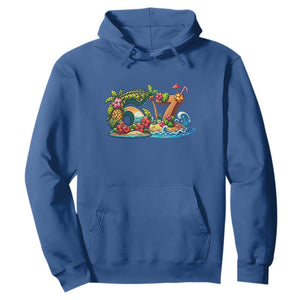 Tropical Beach Six Seven Hoodie Summer Island Vacation Graphic TS12 Royal Blue Print Your Wear