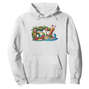 Tropical Beach Six Seven Hoodie Summer Island Vacation Graphic TS12 White Print Your Wear
