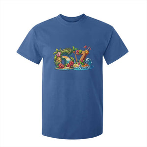 Tropical Beach Six Seven T Shirt For Kid Summer Island Vacation Graphic TS12 Royal Blue Print Your Wear