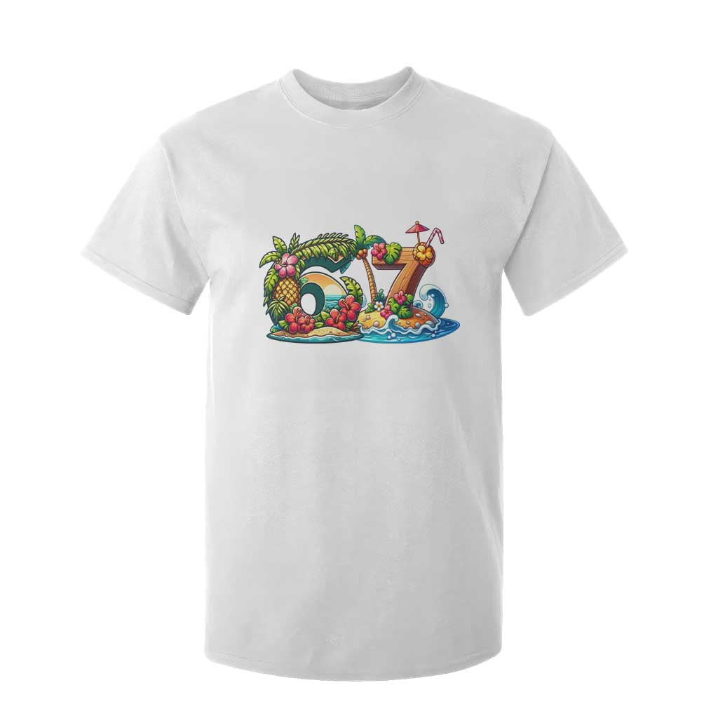 Tropical Beach Six Seven T Shirt For Kid Summer Island Vacation Graphic TS12 White Print Your Wear