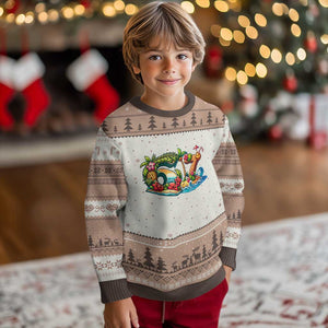 Tropical Beach Six Seven Ugly Christmas Sweater Summer Island Vacation Graphic TS12 Mocha Mousse Print Your Wear