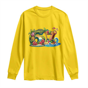 Tropical Beach Six Seven Long Sleeve Shirt Summer Island Vacation Graphic TS12 Daisy Print Your Wear