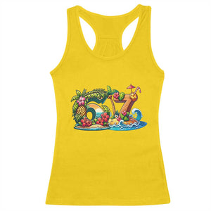 Tropical Beach Six Seven Racerback Tank Top Summer Island Vacation Graphic TS12 Daisy Print Your Wear